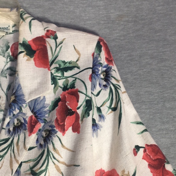 JOANNA Floral Spring Trendy Career Jacket The Look of Linen without the Wrinkles - Picture 5 of 16